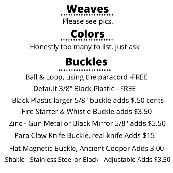 NWOT Unisex Custom Paracord Bracelet - Picture 8 of 8